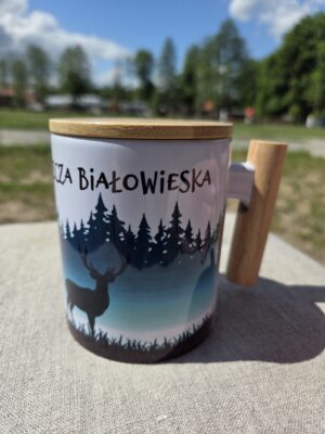 Kubek Z Elementami Drewna Jeleń 330ml